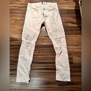 H&M | Men’s Skinny White Biker Jean 36